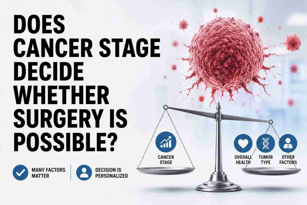 Cancer stage, tumour type, overall health and other factors influencing cancer surgery decisions