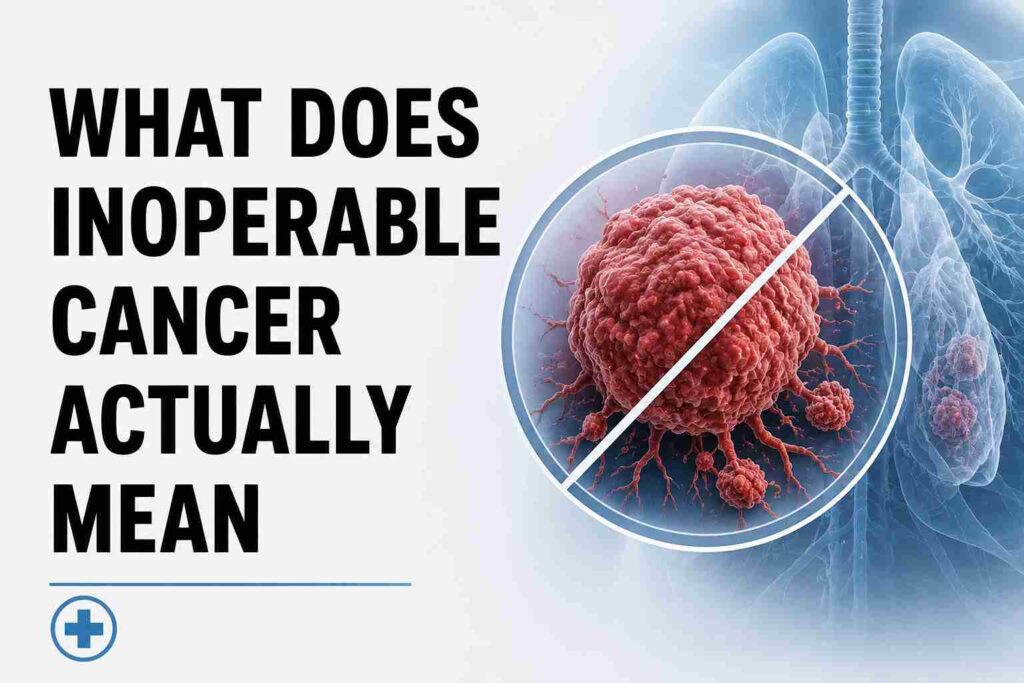 Illustration explaining what inoperable cancer means and when cancer surgery may not be possible