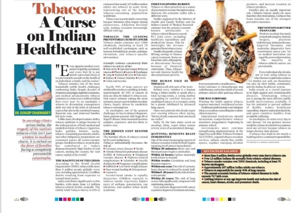 Tobacco A Curse on Indian Healthcare Tobacco A Curse on Indian Healthcare